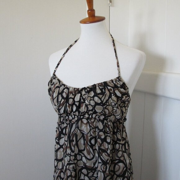 BCX | Y2K Espresso Sweetheart Neckline Patterned Dress - Picture 6 of 6